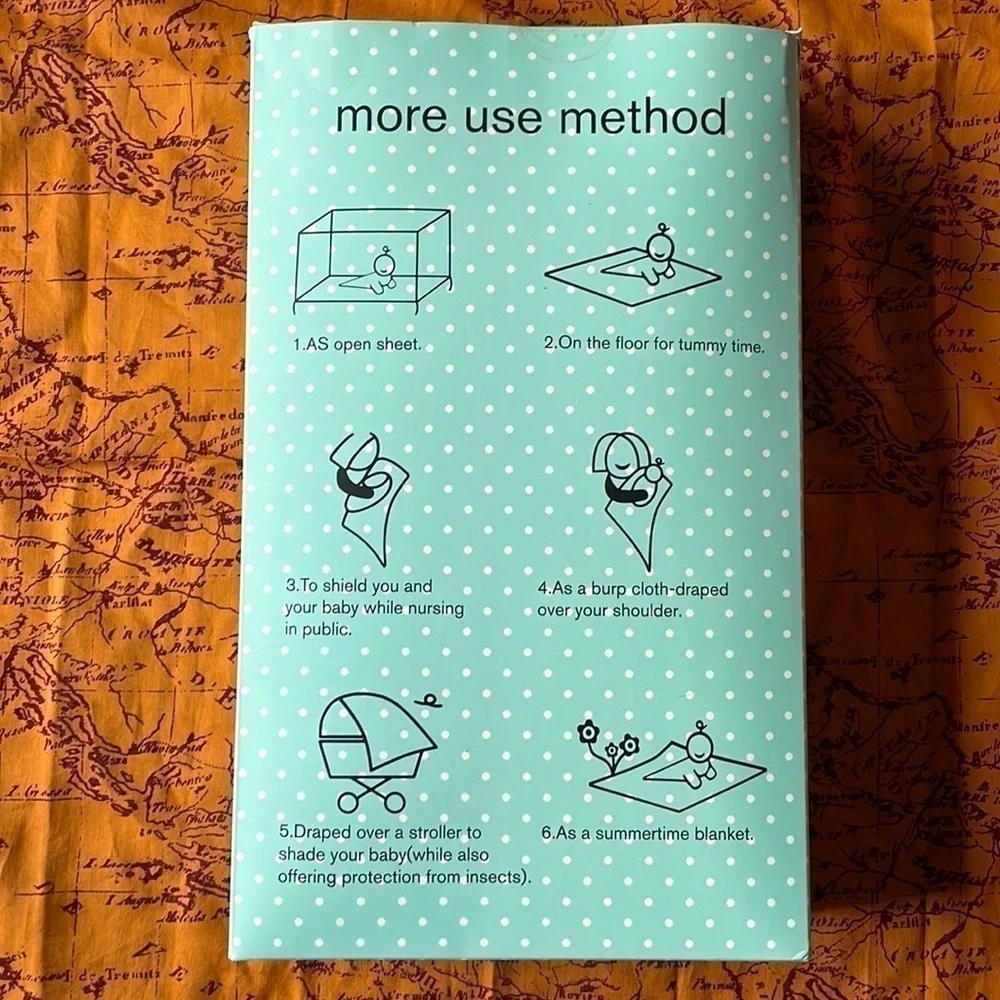 Brand New Set of 4 100% Cotton Muslin Swaddle Blankets Gender Neutral 47”x44”